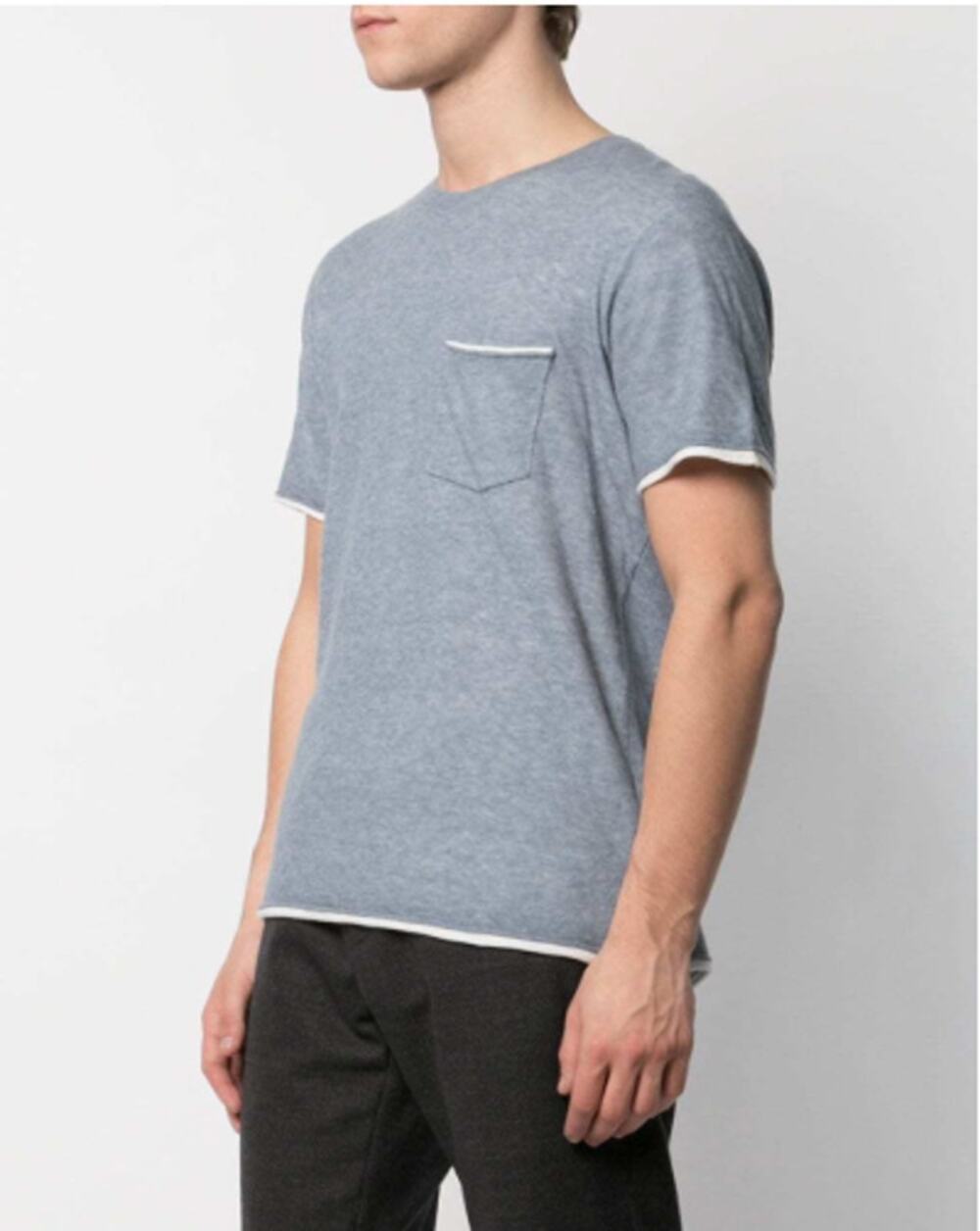 Rag & Bone Men's Double Layer Crew Neck T-Shirt Light Blue XXL